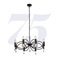 Searchlight Infinity 8Lt Pendant - Black With Crystal Glass Detail