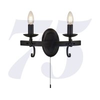 Searchlight Cartwheel Iii - 2Lt Wall Light - Black