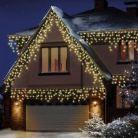 Premier Decorations Multi-Action Frosted Cap Icicles 640LED - WW