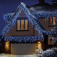 Premier Decorations Multi-Action Frosted Cap Icicles 640LED-Bl/W