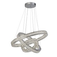 Searchlight Bands 3Lt Led Pendant, Chrome With Crystal