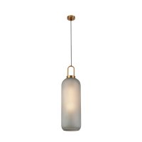 Searchlight Pipette 1Lt  Pendant, Brass With Acid Glass