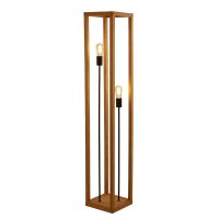 Searchlight Square Woven Bamboo Wood 2Lt Floor Lamp