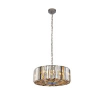 Searchlight Chapeau 4Lt Chrome Pendant With Amber, Smoke And Clear Glass