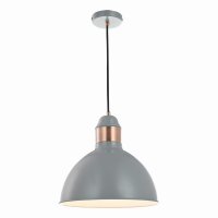 Frederick 1 Light Single Pendant Grey Satin Copper