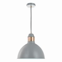 Frederick 1 Light Single Pendant Grey Satin Copper