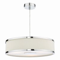 Alvaro 3 Light Single Pendant Polished Chrome Ivory