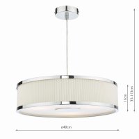 Alvaro 3 Light Single Pendant Polished Chrome Ivory