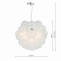 Bubbles 6 Light Pendant Polished Chrome Frosted Glass