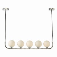 Cradle 5 Light Bar Pendant Polished Chrome Opal Glass