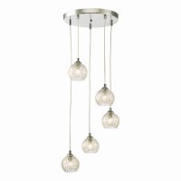 Federico 5 Light Cluster Pendant Polished Chrome Clear/Wire Gl