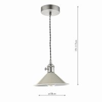 Hadano 1 Light Pendant Antique Chrome With Cashmere Shade