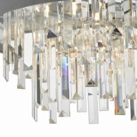 Halle 4 Light Flush Grey Shade Crystal