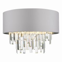 Halle 4 Light Flush Grey Shade Crystal