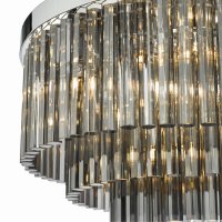 Logan 5 Light Flush Polished Chrome Smoked Glass