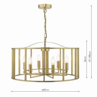 Myka 6 Light Pendant Brushed Bronze