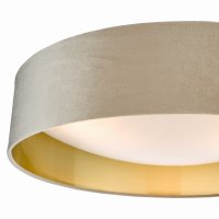 Nysa 3 Light Flush Velvet Taupe Shade 60Cm