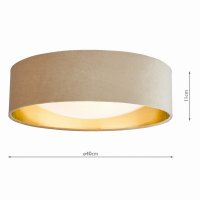 Nysa 2 Light Flush Velvet Taupe Shade 40Cm