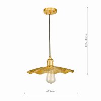 Piper 1 Light Single Pendant Gold Leaf