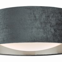 Nysa 2 Light Flush Velvet Dark Grey Shade 40Cm