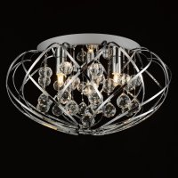 Riya 3 Light Flush Crystal & Polished Chrome