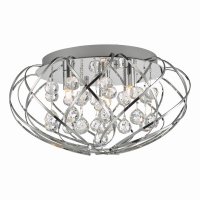 Riya 3 Light Flush Crystal & Polished Chrome