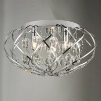 Riya 3 Light Flush Crystal & Polished Chrome