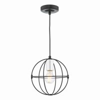 Javari 1 Light Pendant Matt Black/Polished Chrome