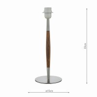 Detroit Table Lamp Satin Nickel Walnut Detail Base Only