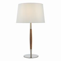 Detroit Table Lamp Satin Nickel Walnut Detail Base Only