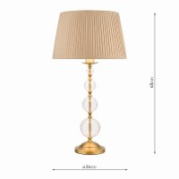 Lyzette 1 Light Table Lamp Aged Brass Ribbed Glass With Shade