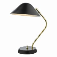 Erna 1 Light Table Lamp Polished Brass Satin Black