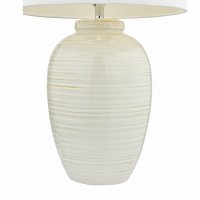 Luelle 1 Light Table Lamp Gloss Glazed Cream With Shade