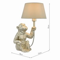 Zira 1 Light Monkey Table Lamp Silver With Shade