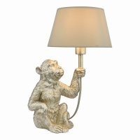 Zira 1 Light Monkey Table Lamp Silver With Shade