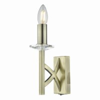 Lyon 1 Light Wall Light Antique Brass Crystal