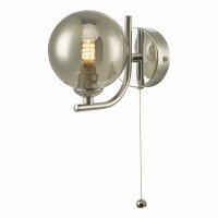 Cradle 1 Light Wall Light Polished Chrome Smoked Glass