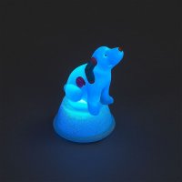 SnowTime Battery Operated Acrylic The Snowdog with Colour Changing LED 8cm