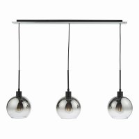 Lycia 3 Light Bar Pendant Matt Black Ombre Smoked Glass