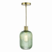 Sawyer Easy Fit Pendant Green Ribbed Glass