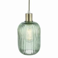 Sawyer Easy Fit Pendant Green Ribbed Glass