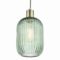 Sawyer Easy Fit Pendant Green Ribbed Glass