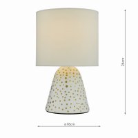 Glenda Ceramic Table Lamp White With Shade (Twin Pack)