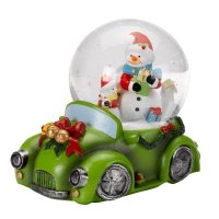 Three Kings Musical Christmas Cars SnowSphere 8cm - Assorted