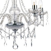 Dar Katie 5 Light Chandelier Polished Chrome Acrylic Glass