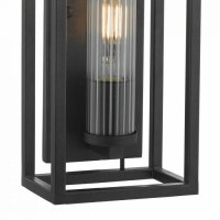 Dar Felipe 1 Light Wall Light Lantern Black Clear