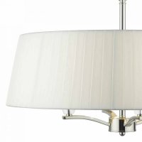 Dar Cristin 4 Light Pendant Polished Nickel w/Ivory Ribbon Shade