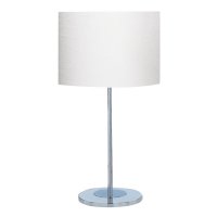 Searchlight Carter Table Lamp (Single) Chrome Base Ivory Drum Shade