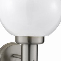 Searchlight Orb Lantern Outdoor Wall Light - Stainless Steel/White Shade