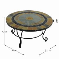 Villena 91Cm Coffee Table With 4 Windsor Chair Set